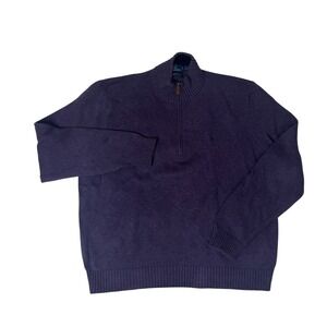 Polo Ralph Lauren Men's Quarter Zip Sweater Dark Purple Size XXL Classic Fit